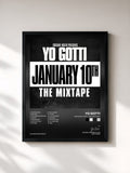 #noir Tableau de l'album January 10th : The Mixtape! de Yo Gotti, cadre noir, imprimé et encadré en France