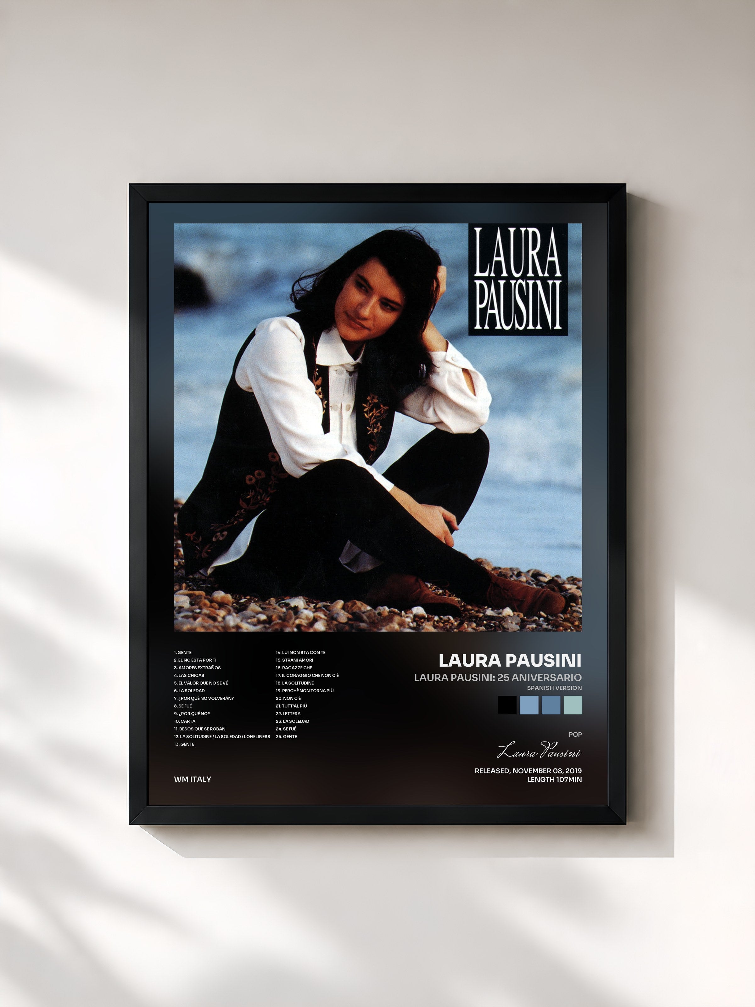 #noir Tableau de l'album Laura Pausini: 25 Aniversario (Spanish Version) de Laura Pausini, cadre noir, imprimé et encadré en France