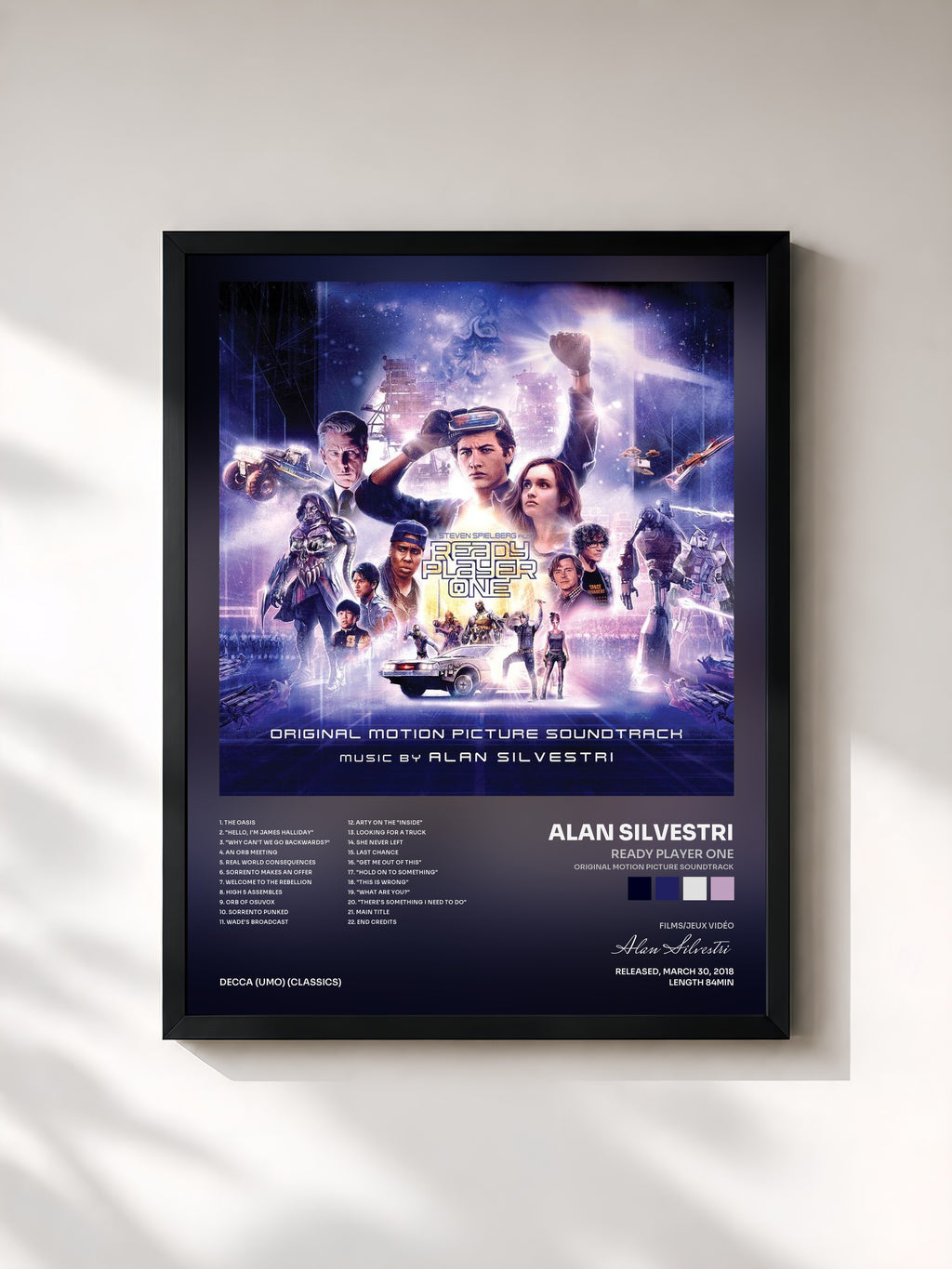 #noir Tableau de l'album Ready Player One (Original Motion Picture Soundtrack) de Alan Silvestri, cadre noir, imprimé et encadré en France