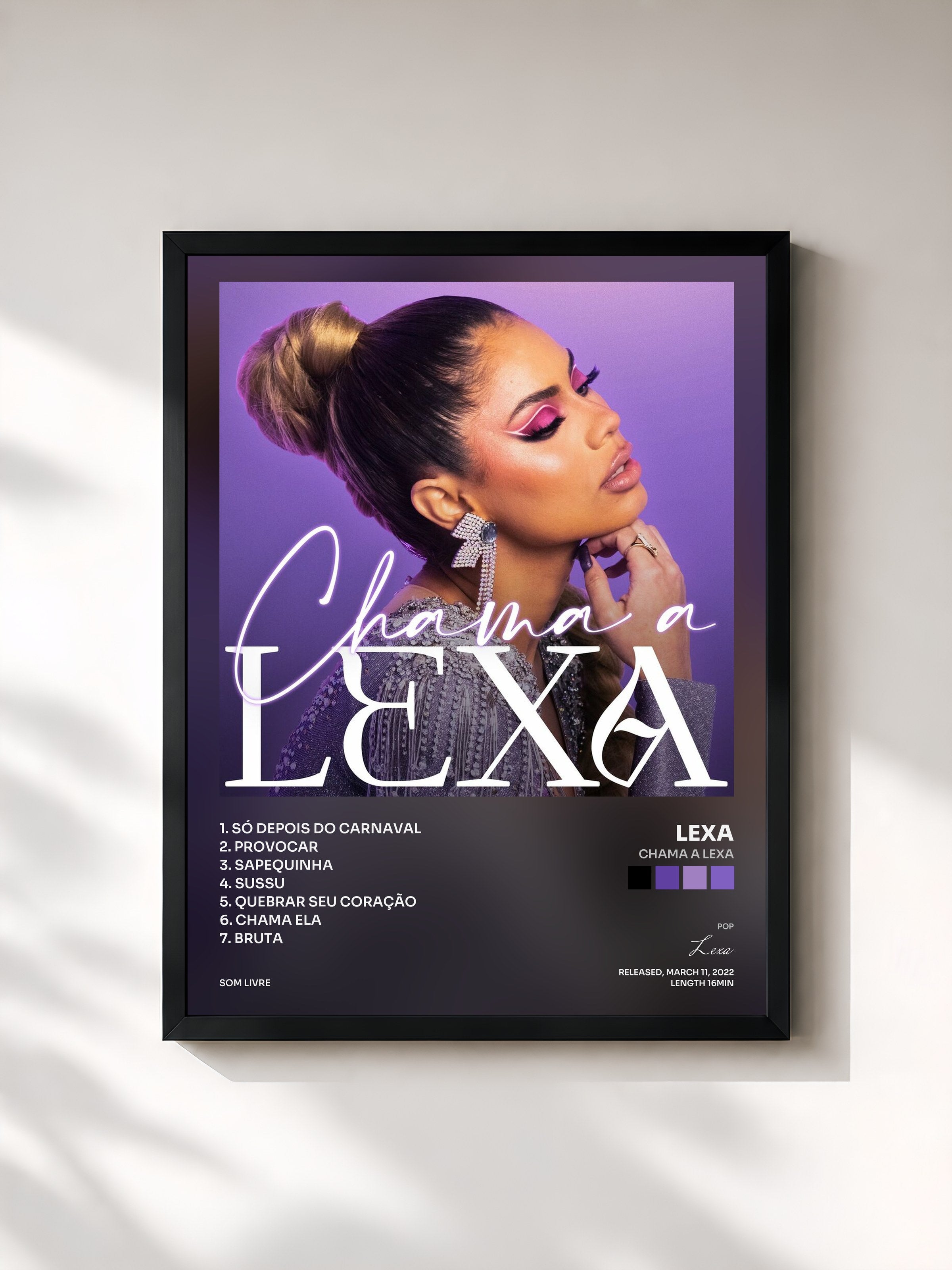 #noir Tableau de l'album Chama A Lexa de Lexa, cadre noir, imprimé et encadré en France