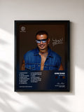 #noir Tableau de l'album Ebtadena de Amr Diab, cadre noir, imprimé et encadré en France