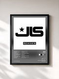 #noir Tableau de l'album Remixes de JLS, cadre noir, imprimé et encadré en France