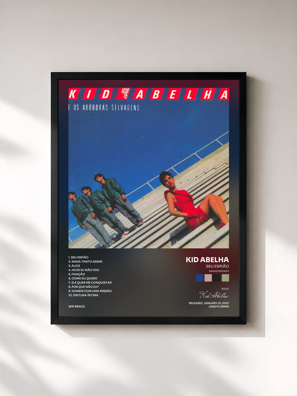 #noir Tableau de l'album Seu Espião (Remasterizado) de Kid Abelha, cadre noir, imprimé et encadré en France