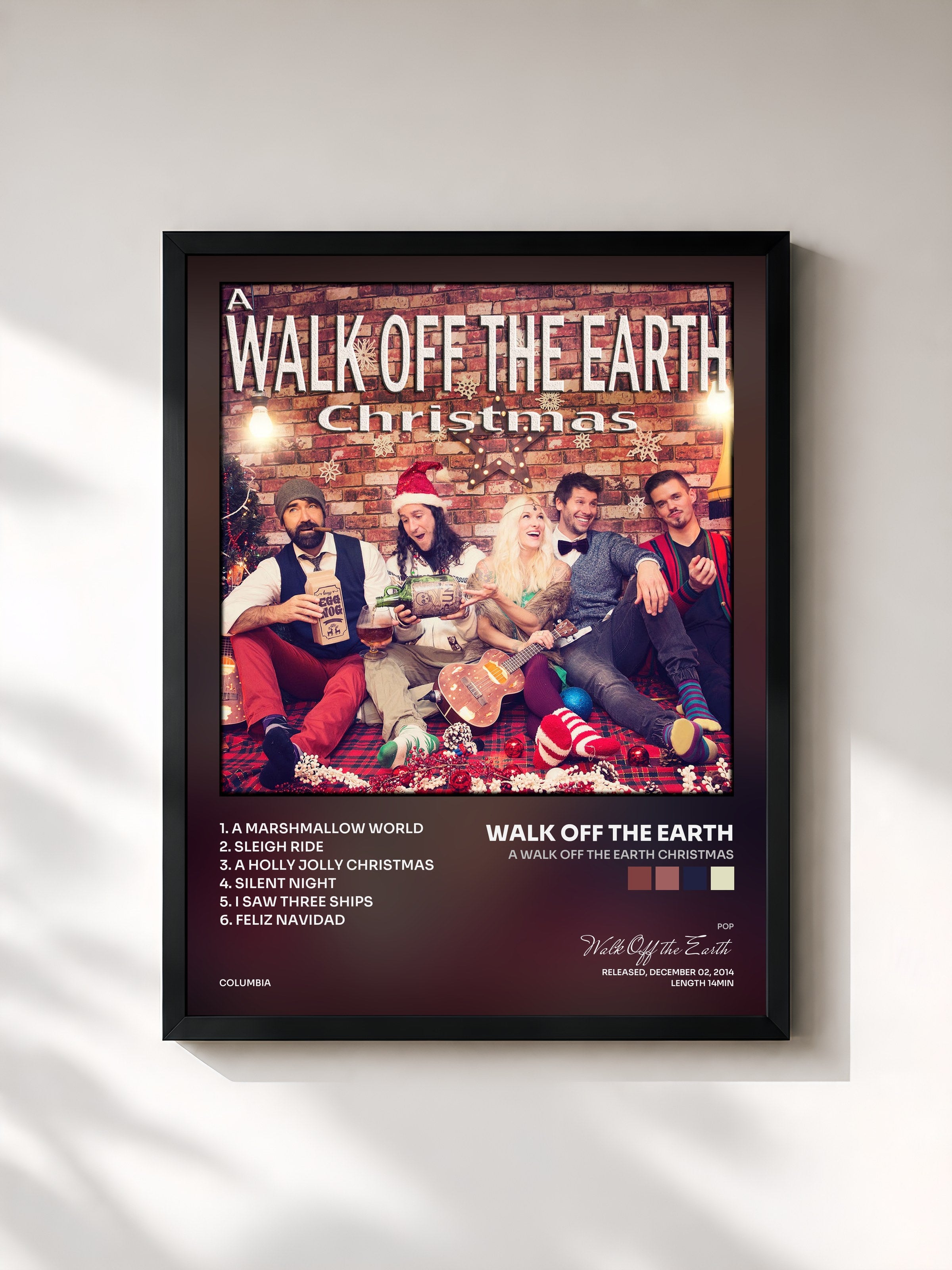 #noir Tableau de l'album A Walk Off the Earth Christmas de Walk Off the Earth, cadre noir, imprimé et encadré en France