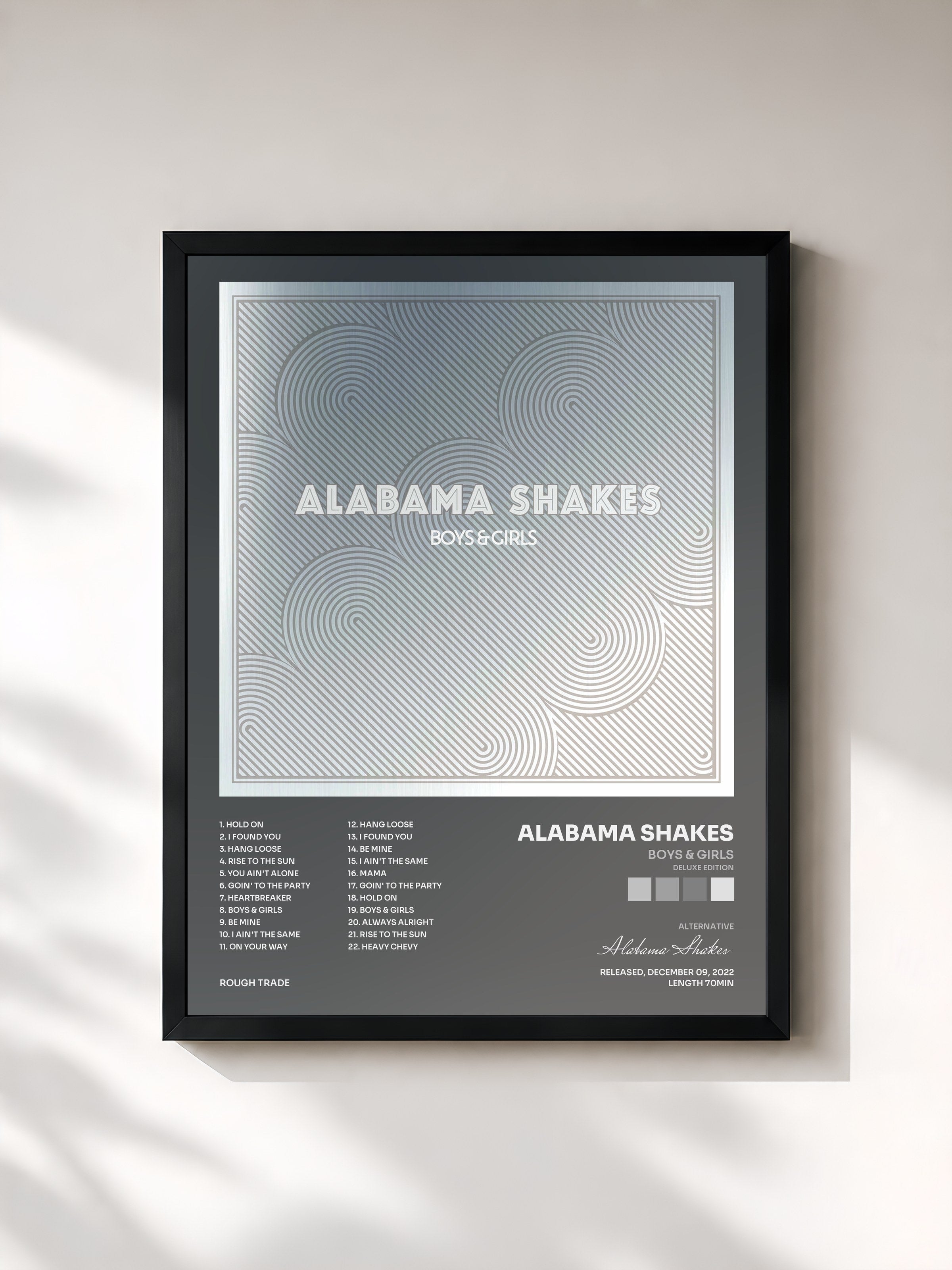 #noir Tableau de l'album Boys & Girls (Deluxe Edition) de Alabama Shakes, cadre noir, imprimé et encadré en France