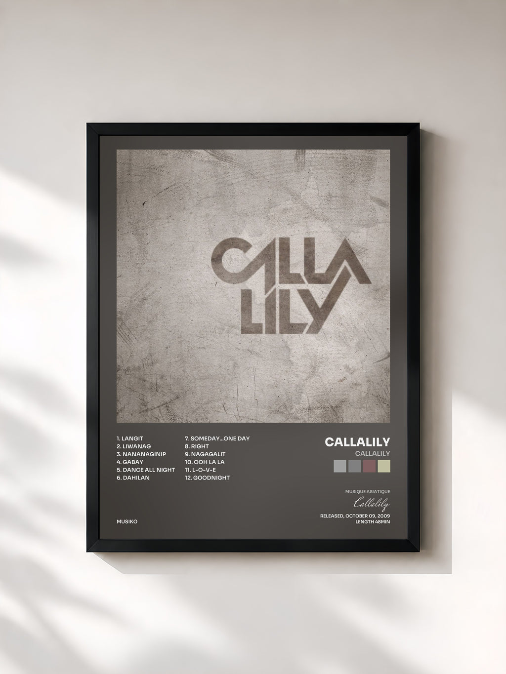 #noir Tableau de l'album Callalily de Callalily, cadre noir, imprimé et encadré en France