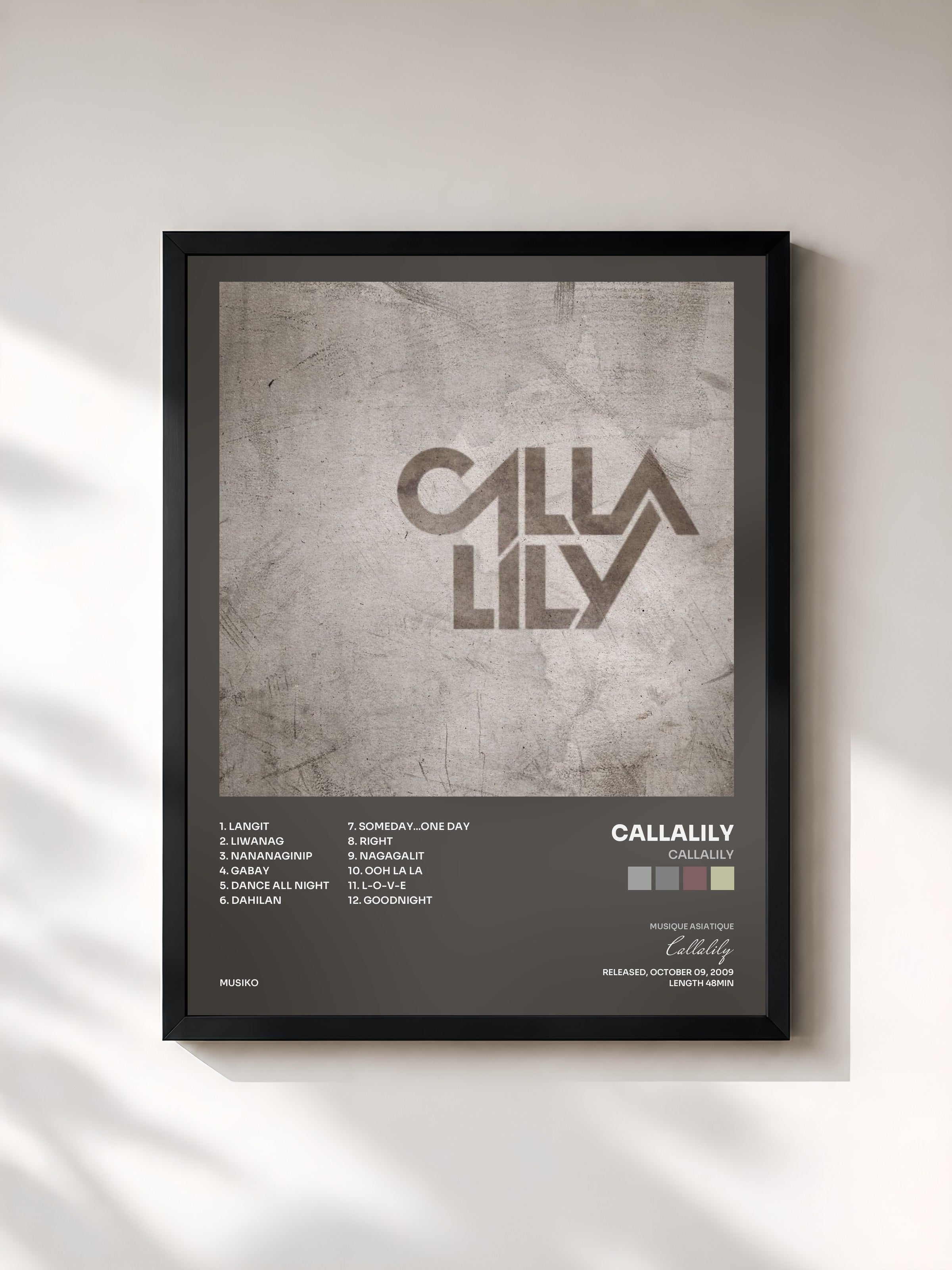 #noir Tableau de l'album Callalily de Callalily, cadre noir, imprimé et encadré en France