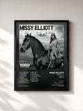 #noir Tableau de l'album Respect M.E. de Missy Elliott, cadre noir, imprimé et encadré en France