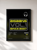 #noir Tableau de l'album BIGBANG Vol.1 de Bigbang, cadre noir, imprimé et encadré en France