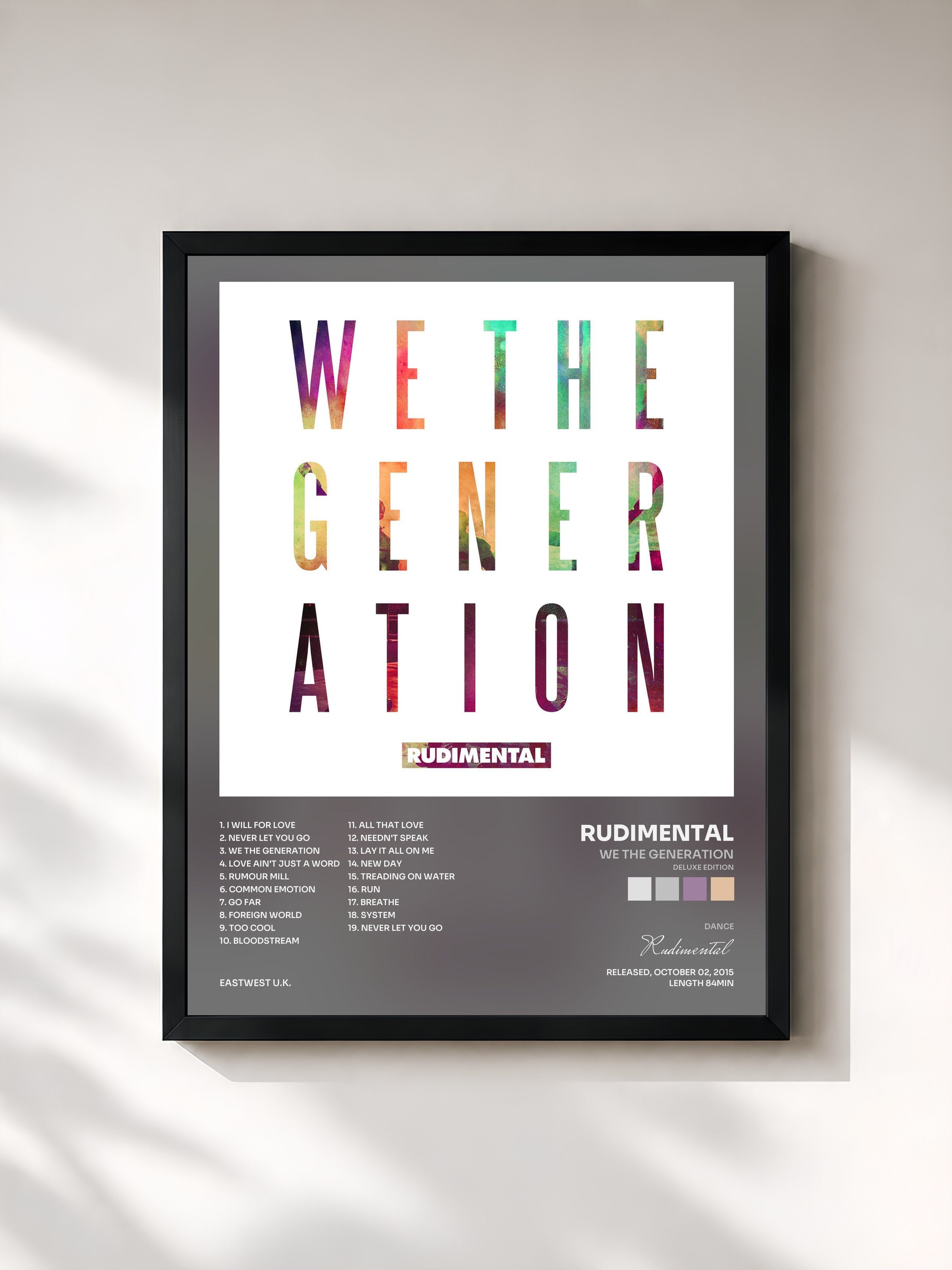 #noir Tableau de l'album We the Generation (Deluxe Edition) de Rudimental, cadre noir, imprimé et encadré en France