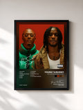 #noir Tableau de l'album Beyond Rea5onable Doubt de Young T & Bugsey, cadre noir, imprimé et encadré en France
