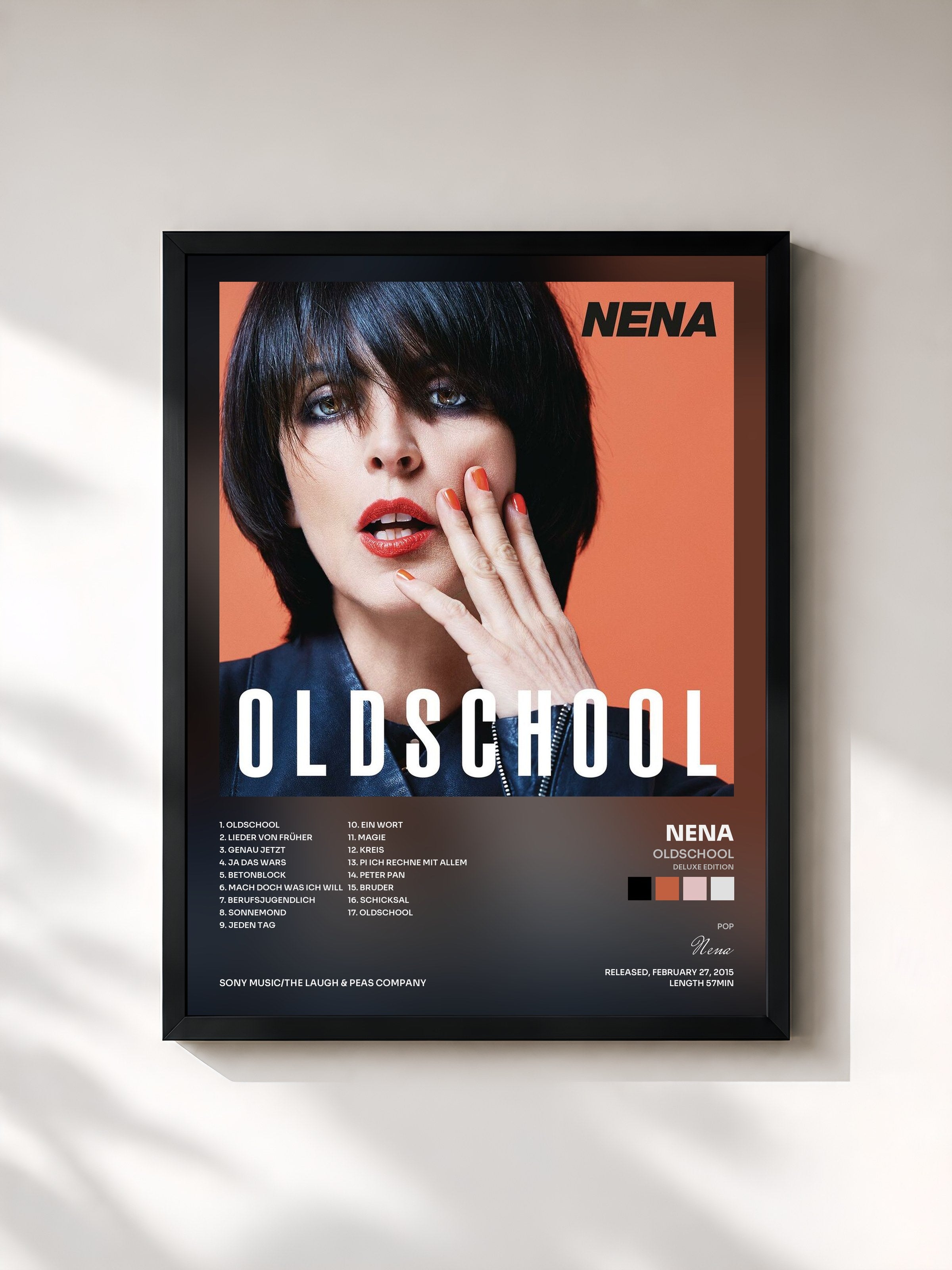 #noir Tableau de l'album Oldschool (Deluxe Edition) de Nena, cadre noir, imprimé et encadré en France