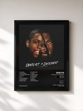 #noir Tableau de l'album Conflict Of Interest de Ghetts, cadre noir, imprimé et encadré en France