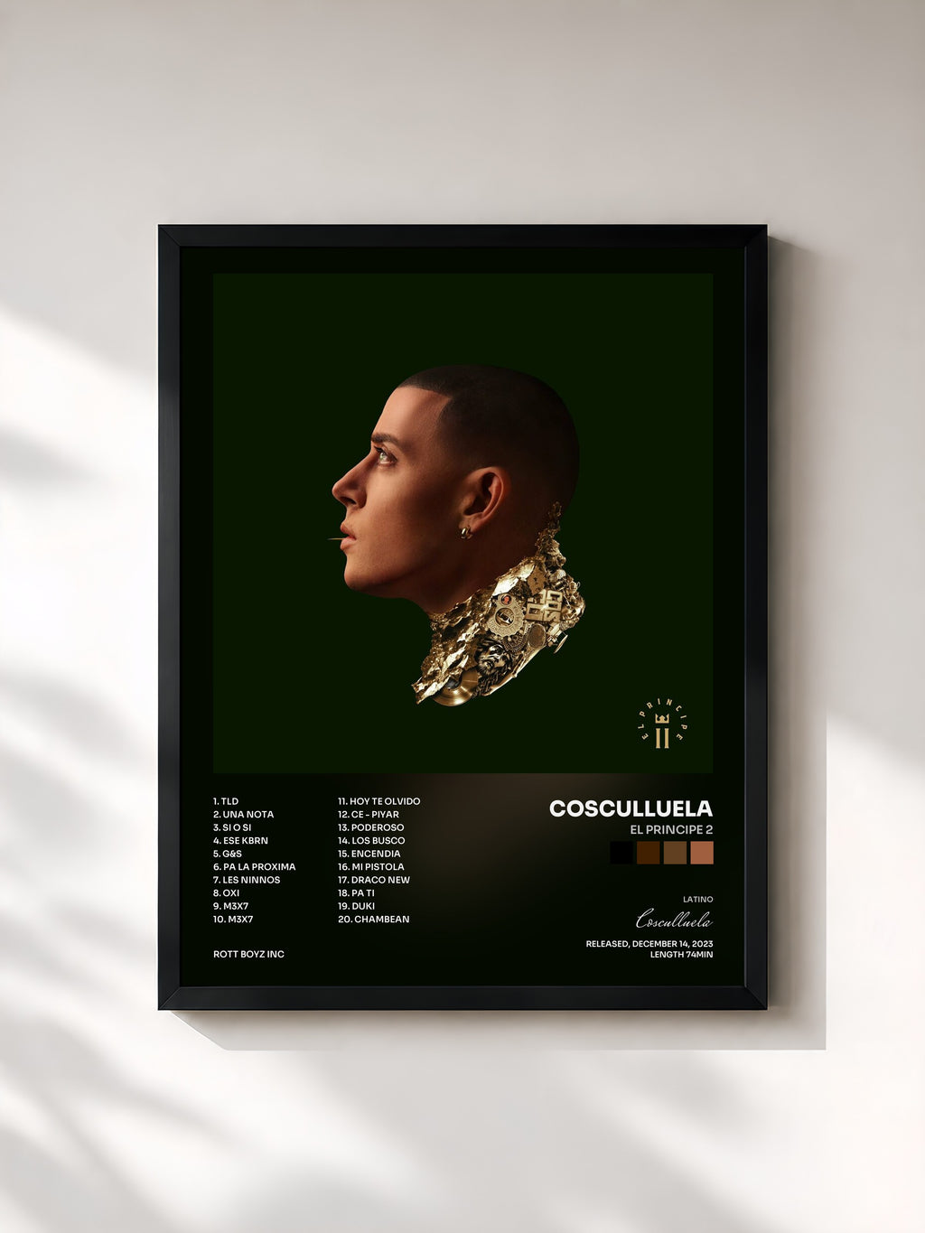 #noir Tableau de l'album El Principe 2 de Cosculluela, cadre noir, imprimé et encadré en France