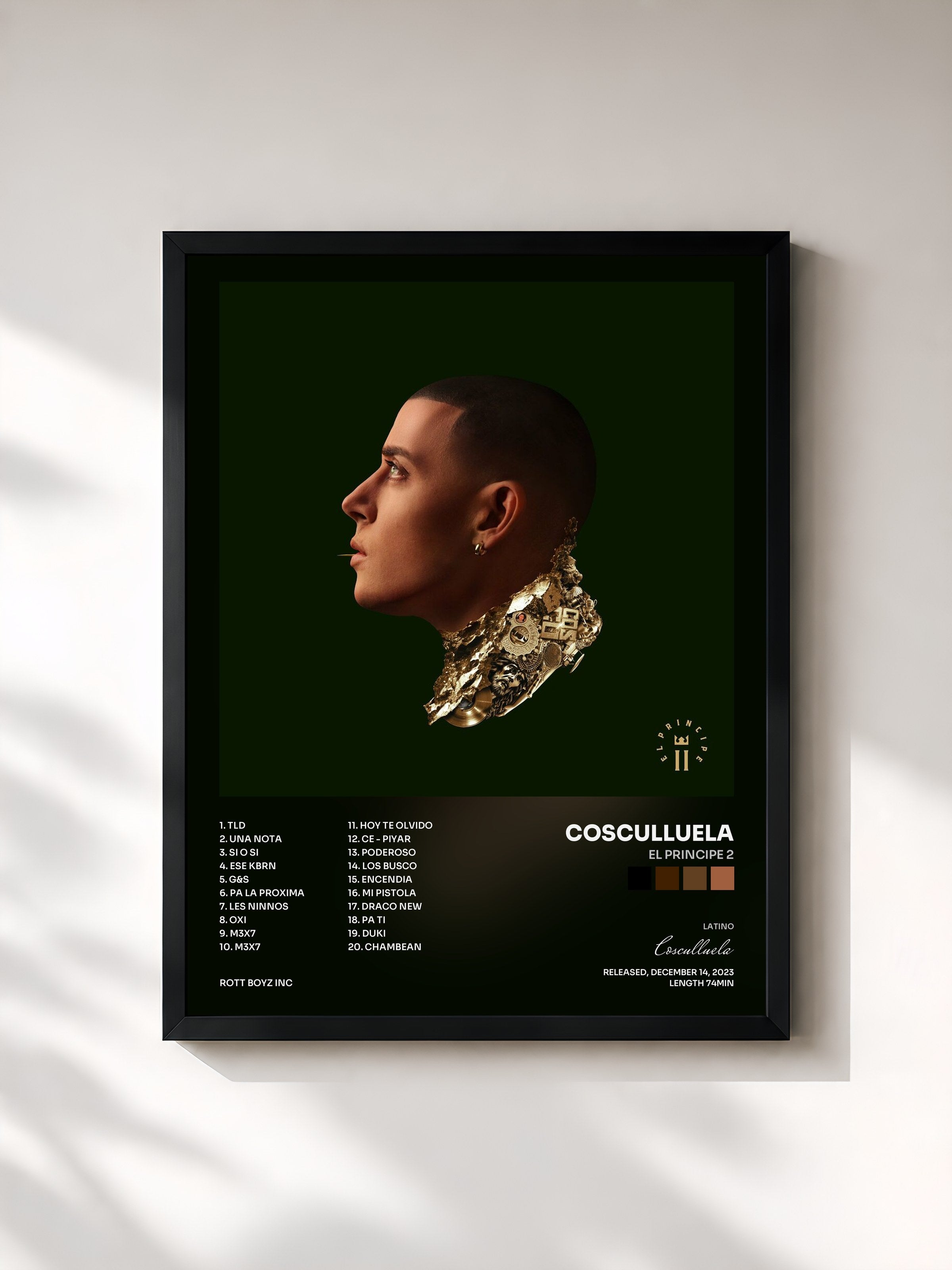 #noir Tableau de l'album El Principe 2 de Cosculluela, cadre noir, imprimé et encadré en France
