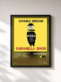 #noir Tableau de l'album Caramella Smog de Samuele Bersani, cadre noir, imprimé et encadré en France
