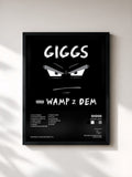 #noir Tableau de l'album Wamp 2 Dem de Giggs, cadre noir, imprimé et encadré en France