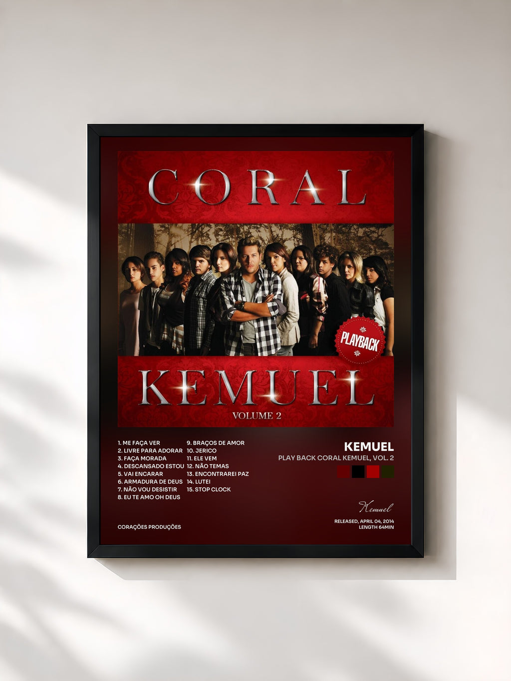#noir Tableau de l'album Play Back Coral Kemuel, Vol. 2 de Kemuel, cadre noir, imprimé et encadré en France