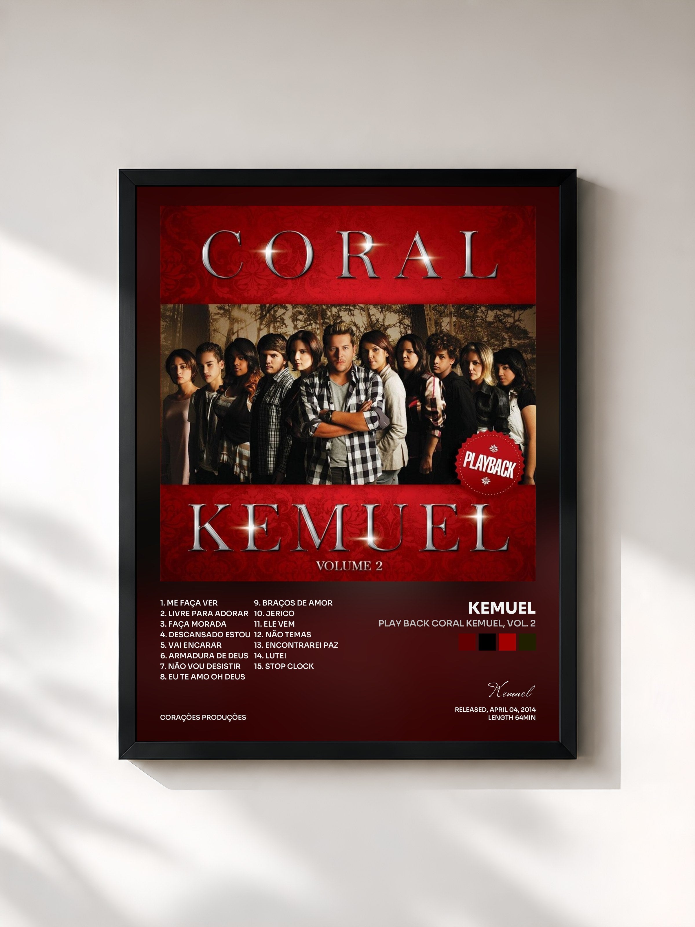 #noir Tableau de l'album Play Back Coral Kemuel, Vol. 2 de Kemuel, cadre noir, imprimé et encadré en France