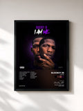 #noir Tableau de l'album I Am Me de BlocBoy JB, cadre noir, imprimé et encadré en France