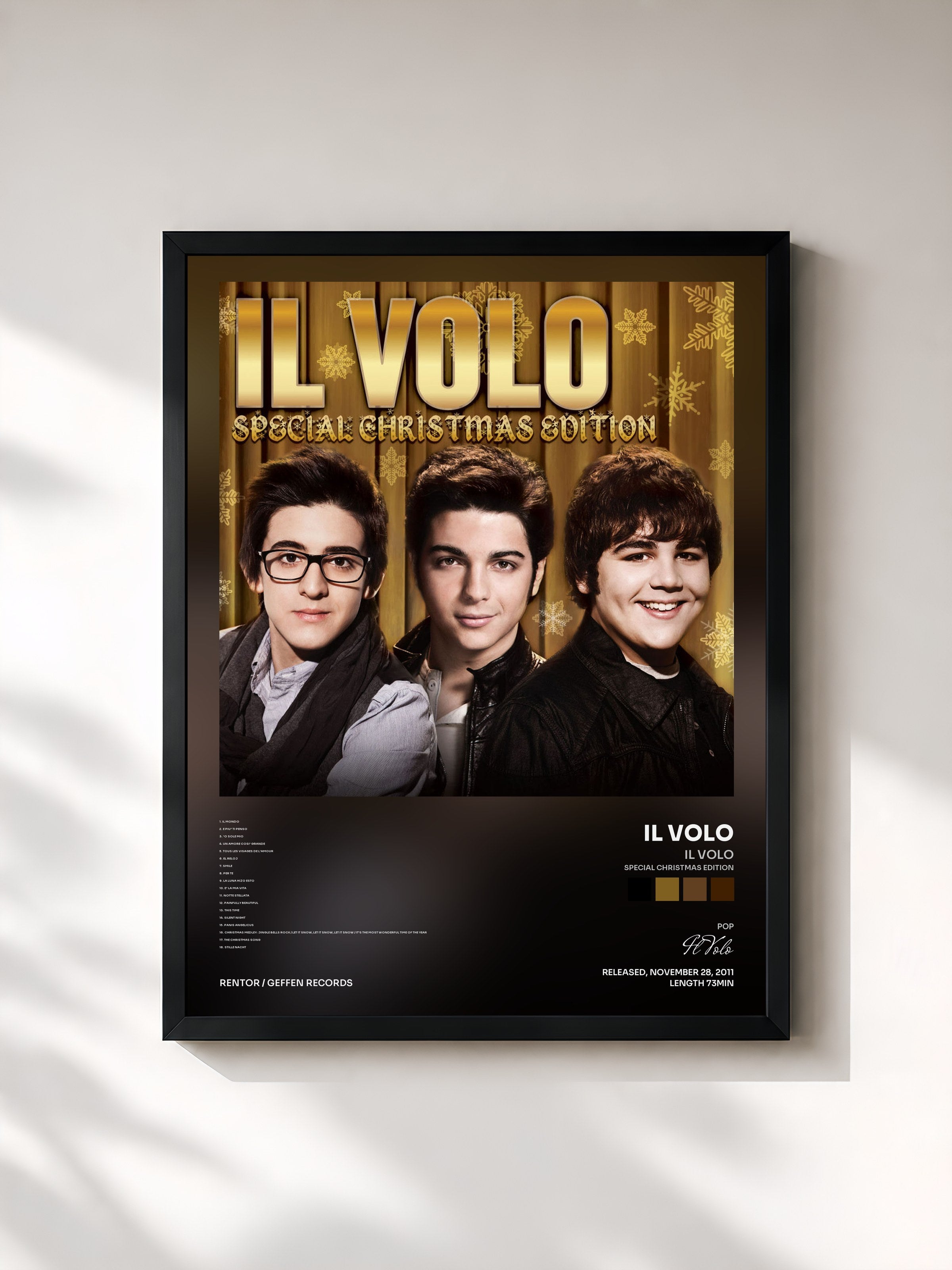 #noir Tableau de l'album Il Volo (Special Christmas Edition) de Il Volo, cadre noir, imprimé et encadré en France