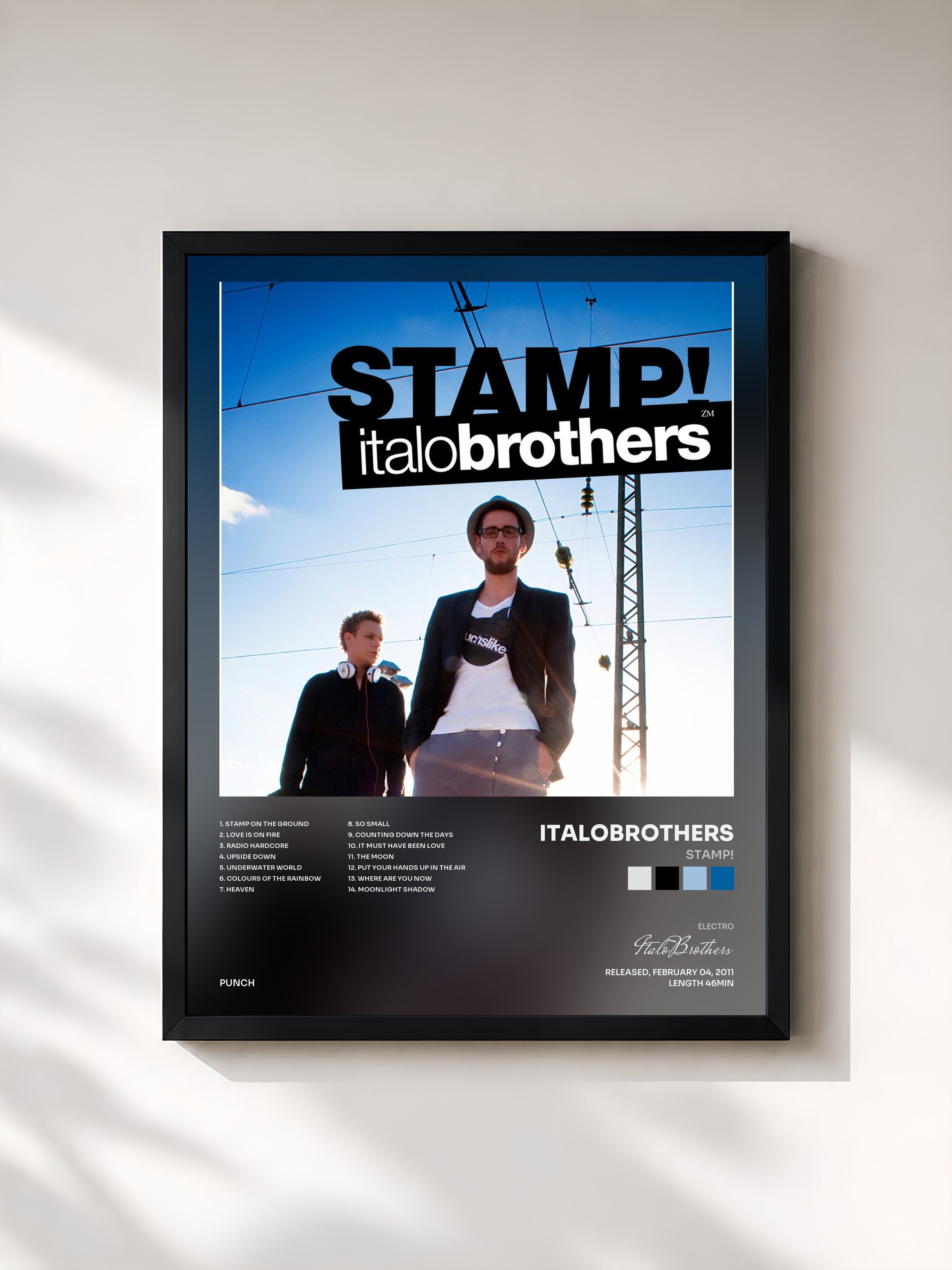 #noir Tableau de l'album Stamp! de ItaloBrothers, cadre noir, imprimé et encadré en France