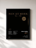 #noir Tableau de l'album The Works de Men at Work, cadre noir, imprimé et encadré en France