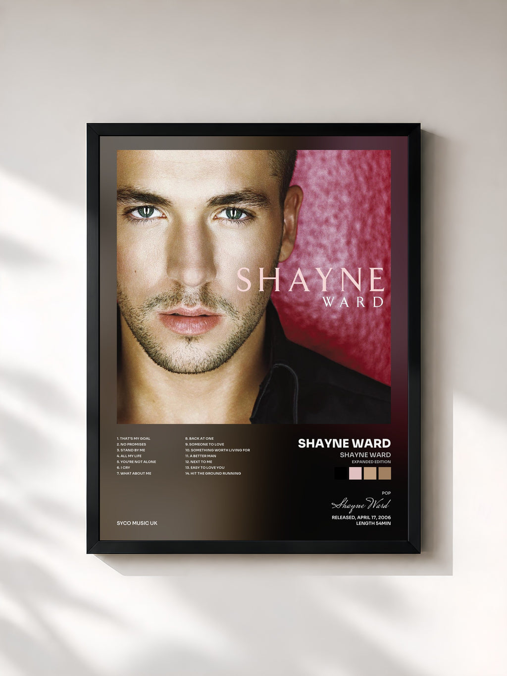 #noir Tableau de l'album Shayne Ward (Expanded Edition) de Shayne Ward, cadre noir, imprimé et encadré en France