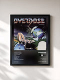 #noir Tableau de l'album Conscience de Overdose, cadre noir, imprimé et encadré en France