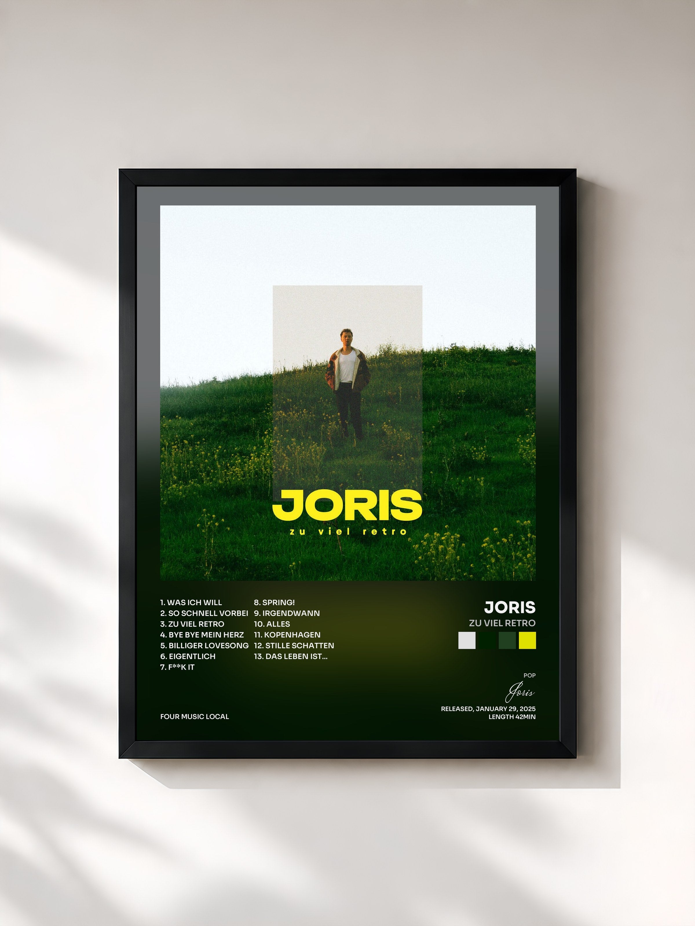 #noir Tableau de l'album zu viel retro de Joris, cadre noir, imprimé et encadré en France
