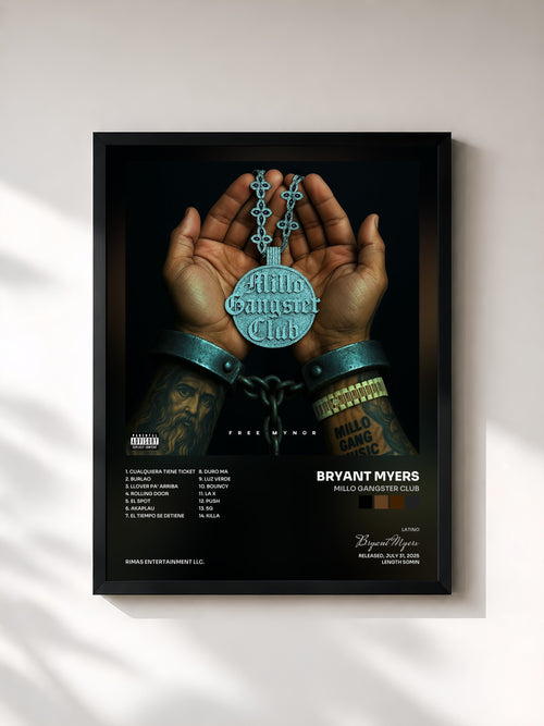 Bryant Myers · Millo Gangster Club — Affiche encadrée