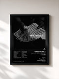 #noir Tableau de l'album Bullets Ain't Got No Name Vol. 1 de Nipsey Hussle, cadre noir, imprimé et encadré en France