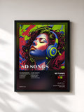 #noir Tableau de l'album 8D Songs de 8D Tunes, cadre noir, imprimé et encadré en France