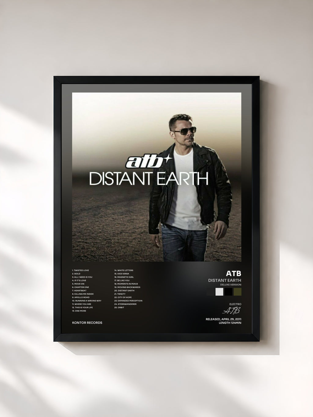 #noir Tableau de l'album Distant Earth (Deluxe Version) de ATB, cadre noir, imprimé et encadré en France