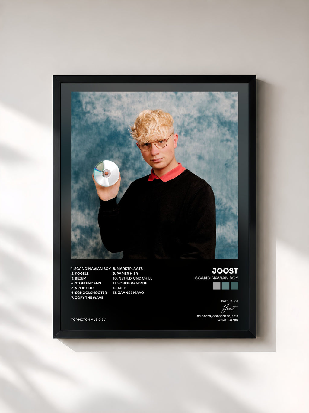 #noir Tableau de l'album Scandinavian Boy de Joost, cadre noir, imprimé et encadré en France