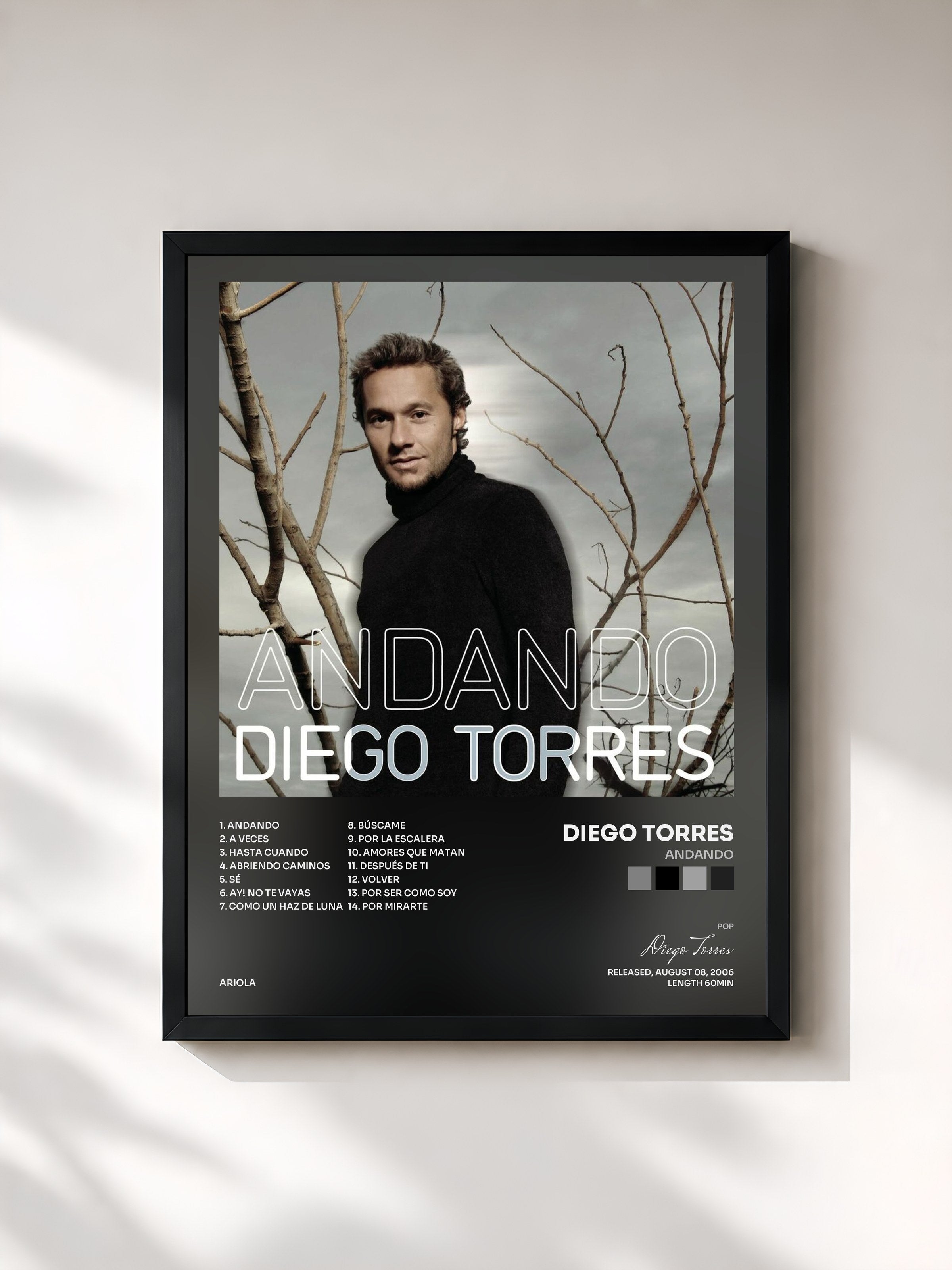 #noir Tableau de l'album Andando de Diego Torres, cadre noir, imprimé et encadré en France