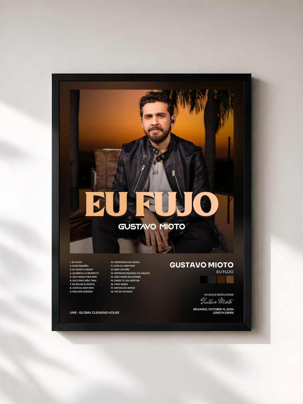 #noir Tableau de l'album Eu Fujo de Gustavo Mioto, cadre noir, imprimé et encadré en France