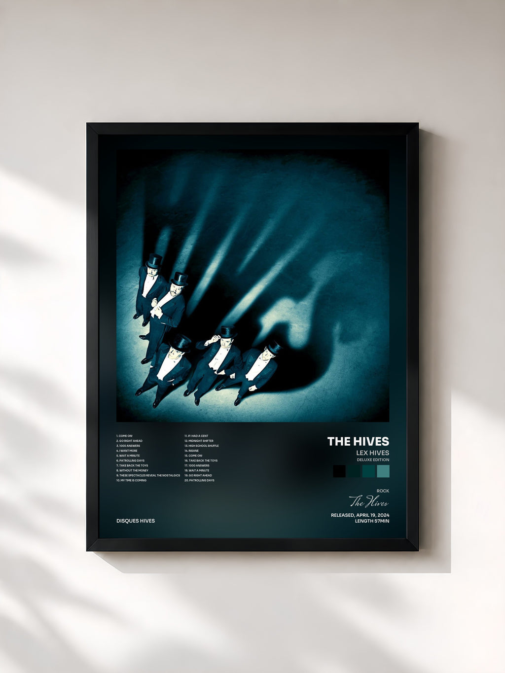 #noir Tableau de l'album Lex Hives (Deluxe Edition) de The Hives, cadre noir, imprimé et encadré en France