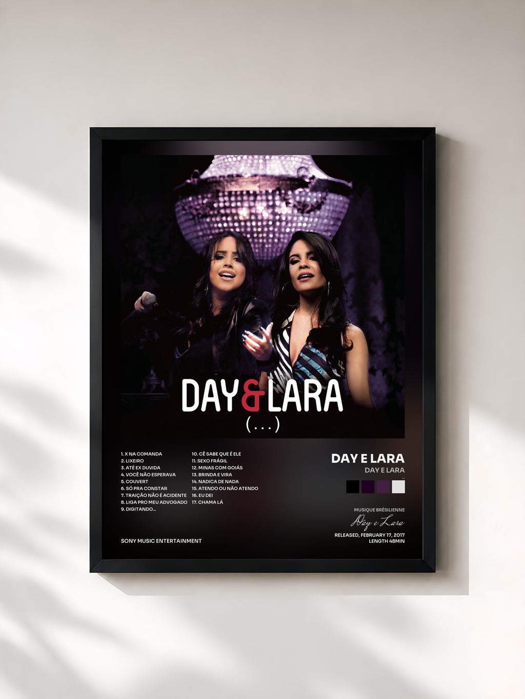 #noir Tableau de l'album Day e Lara (...) [Ao Vivo] de Day e Lara, cadre noir, imprimé et encadré en France