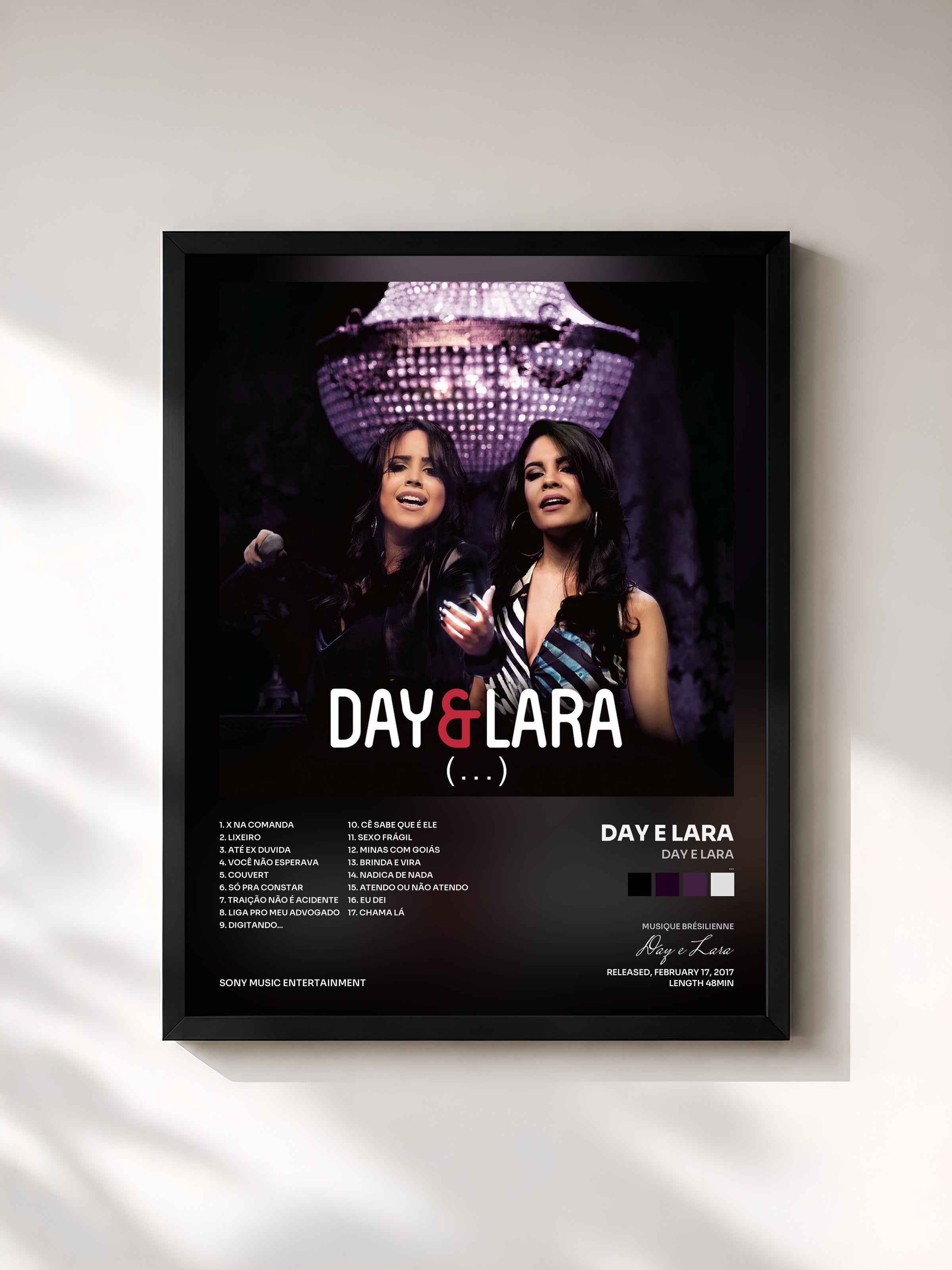 #noir Tableau de l'album Day e Lara (...) [Ao Vivo] de Day e Lara, cadre noir, imprimé et encadré en France