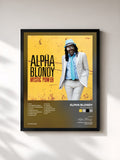#noir Tableau de l'album Mystic Power de Alpha Blondy, cadre noir, imprimé et encadré en France