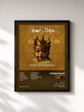 #noir Tableau de l'album King of Memphis de Young Dolph, cadre noir, imprimé et encadré en France