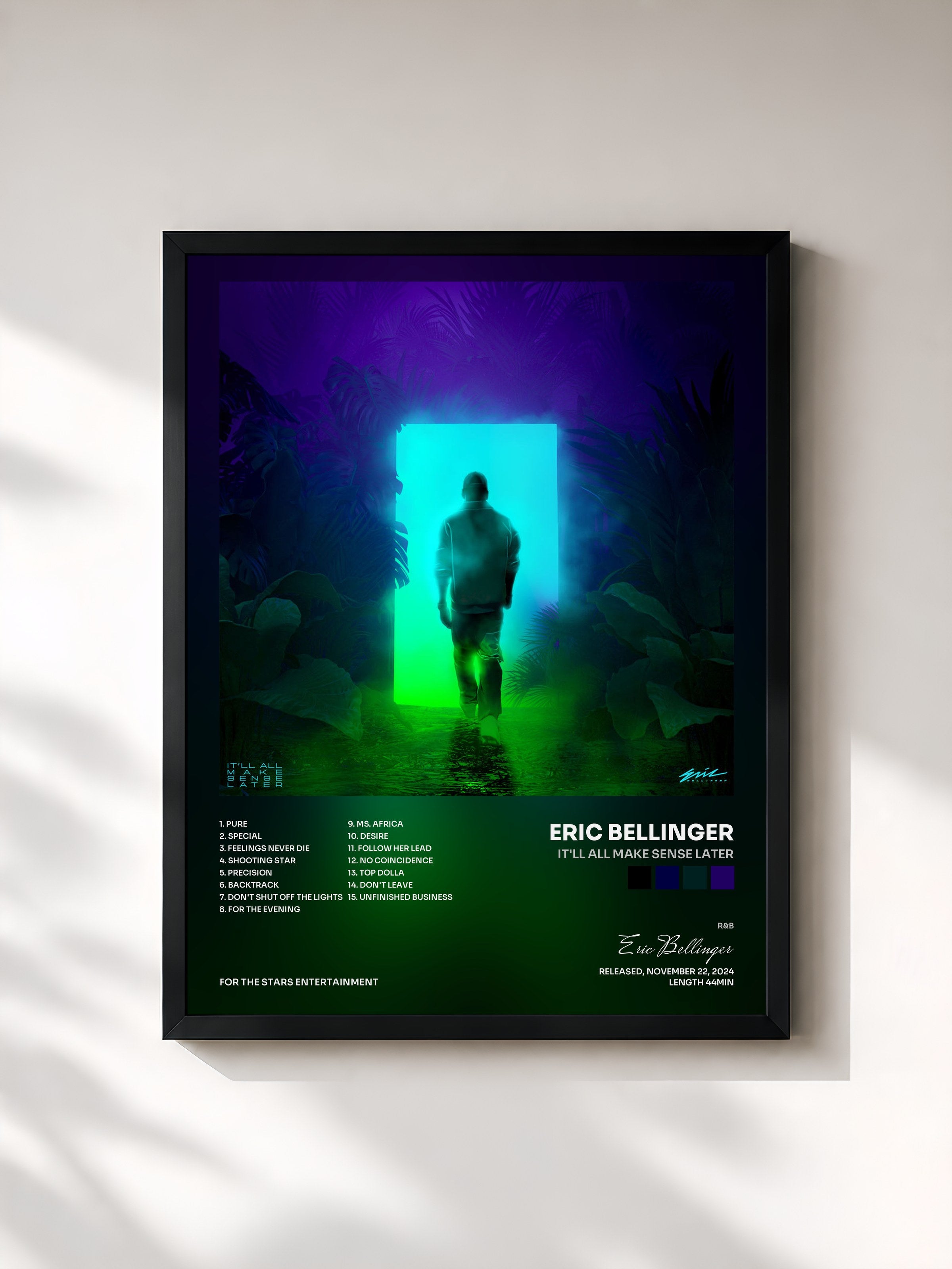 #noir Tableau de l'album It'll All Make Sense Later de Eric Bellinger, cadre noir, imprimé et encadré en France