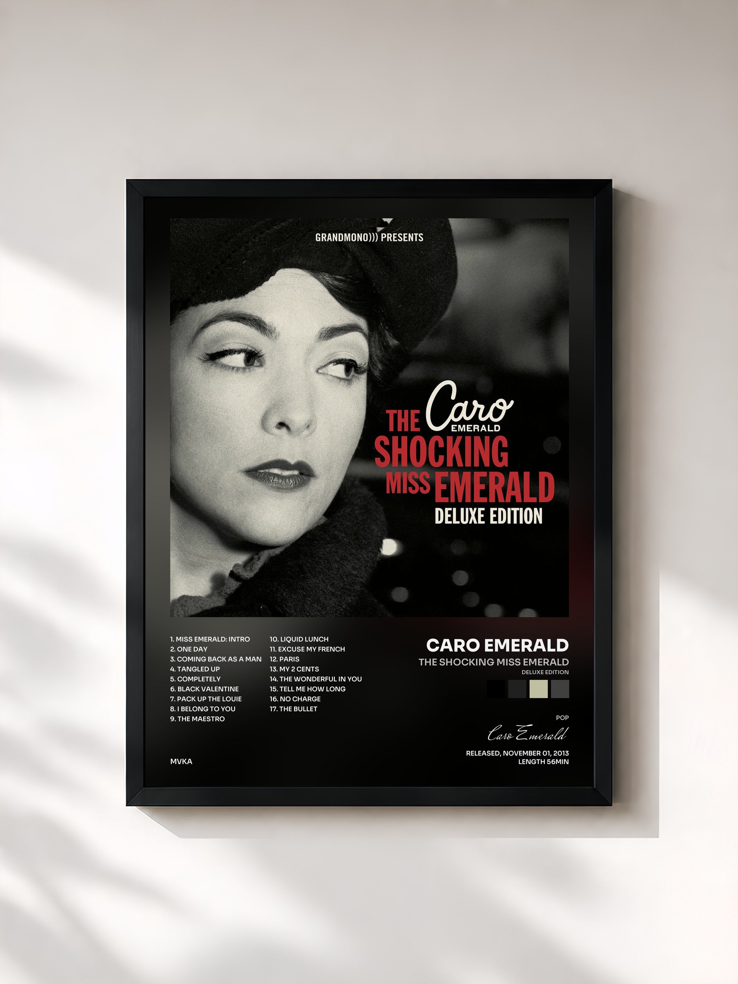 #noir Tableau de l'album The Shocking Miss Emerald (Deluxe Edition) de Caro Emerald, cadre noir, imprimé et encadré en France