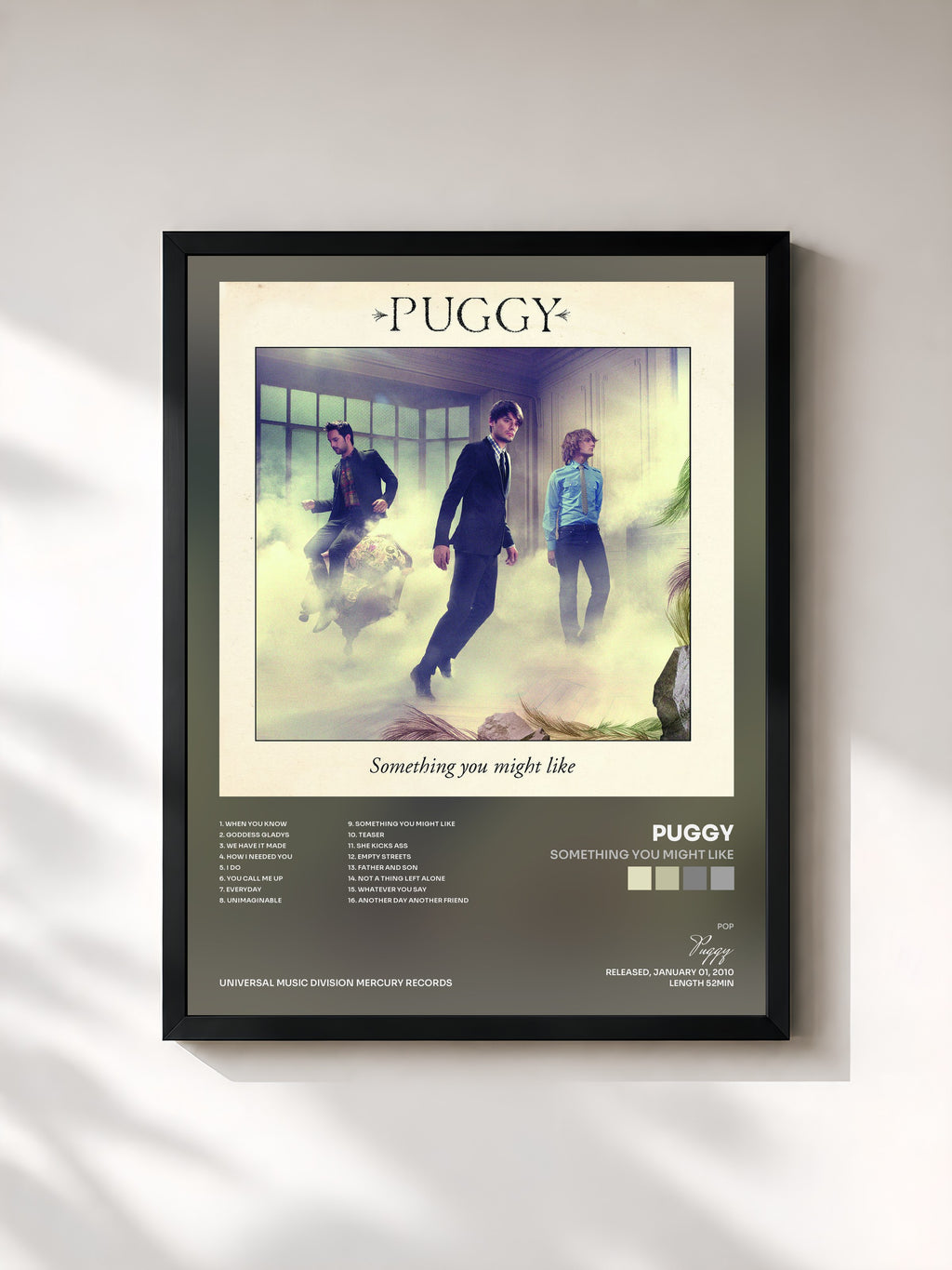 #noir Tableau de l'album Something You Might Like de Puggy, cadre noir, imprimé et encadré en France