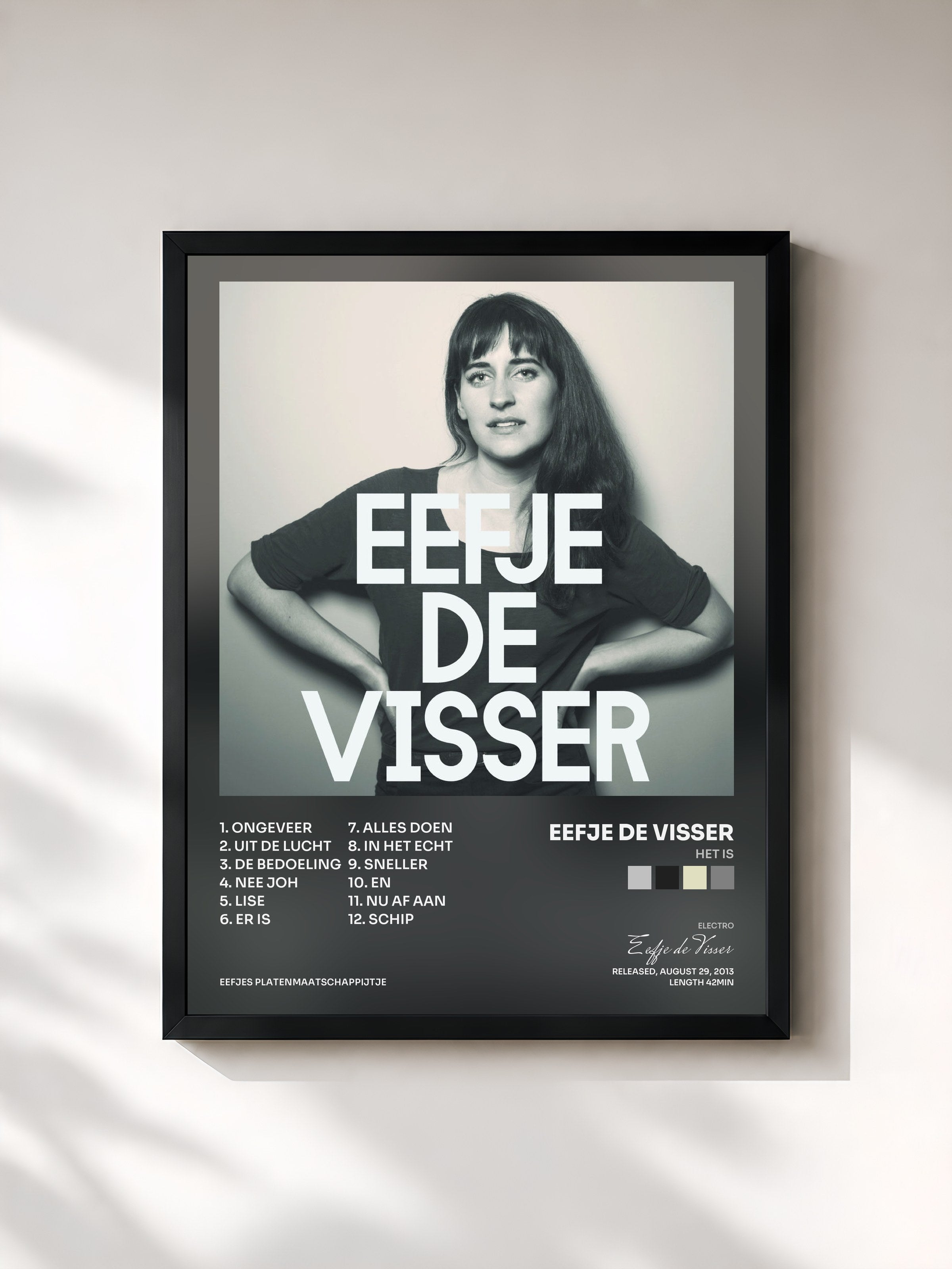 #noir Tableau de l'album Het Is de Eefje de Visser, cadre noir, imprimé et encadré en France