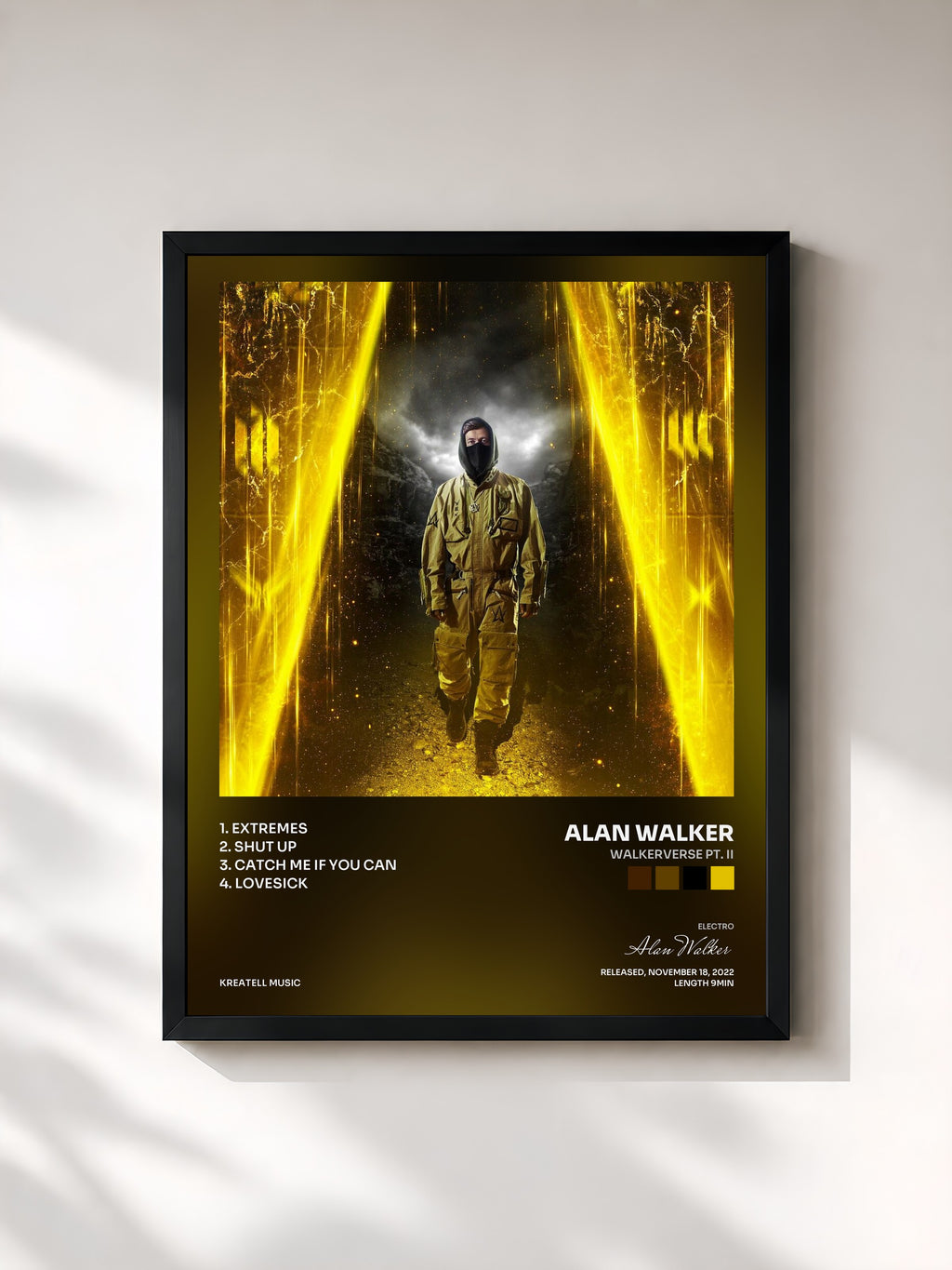 #noir Tableau de l'album Walkerverse Pt. II de Alan Walker, cadre noir, imprimé et encadré en France