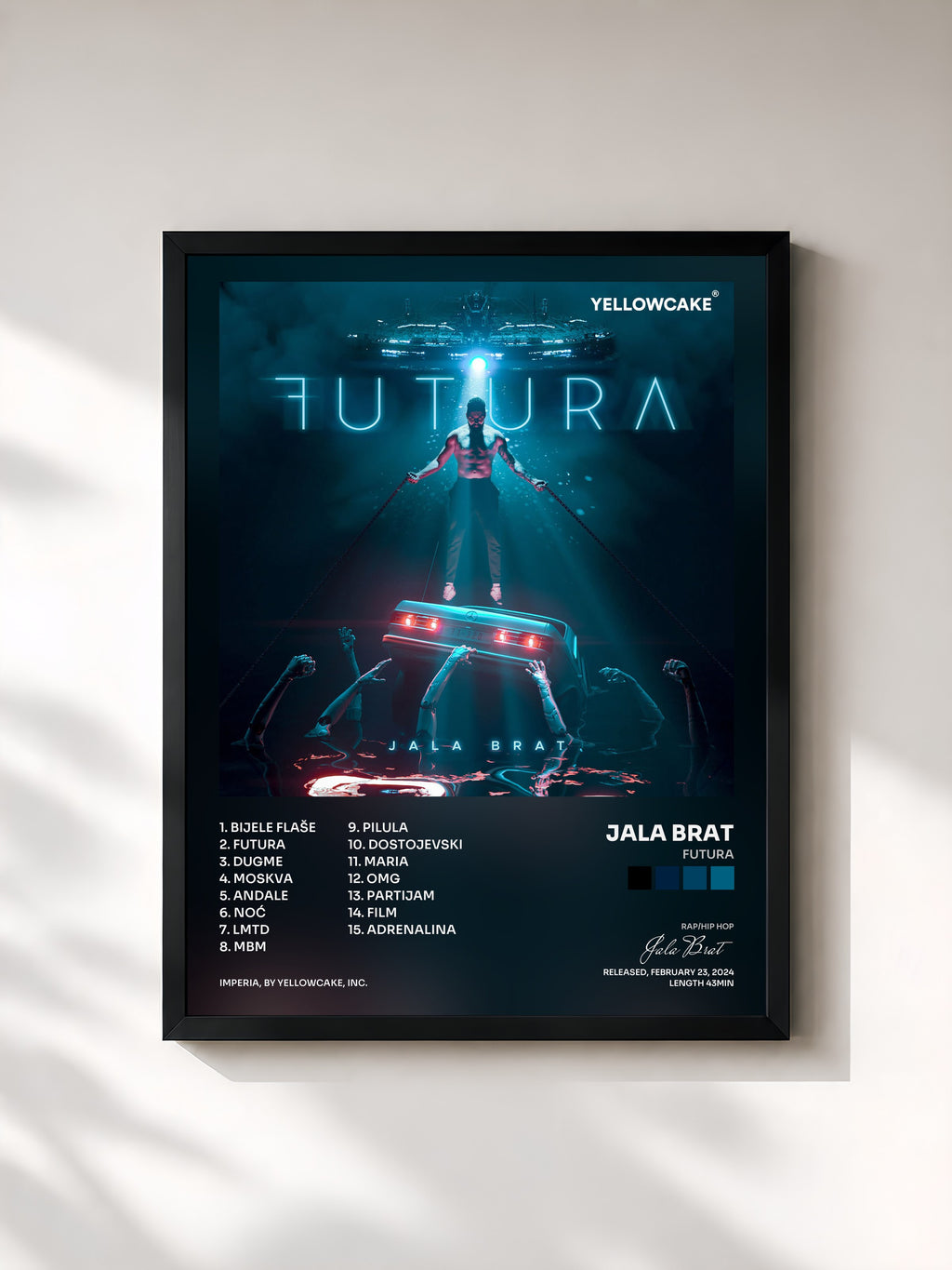 #noir Tableau de l'album Futura de Jala Brat, cadre noir, imprimé et encadré en France