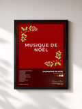 #noir Tableau de l'album Musique De Noël de Chansons de Noel, cadre noir, imprimé et encadré en France