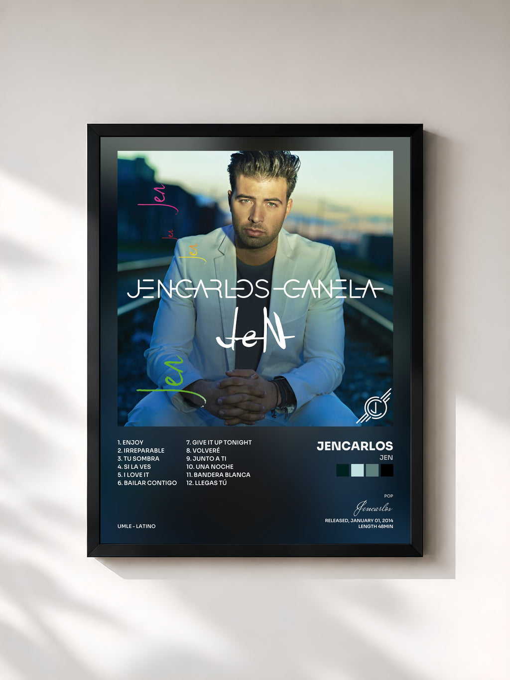 #noir Tableau de l'album Jen de Jencarlos, cadre noir, imprimé et encadré en France